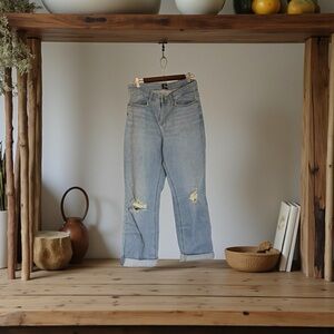 Lee Light Blue Distressed Boyfriend Jeans Size 8 Medium